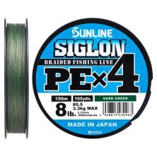 Шнур Sunline Siglon PE н4 150m 0.5/0.121mm 8lb/3.3kg Dark Green (1658.09.16)