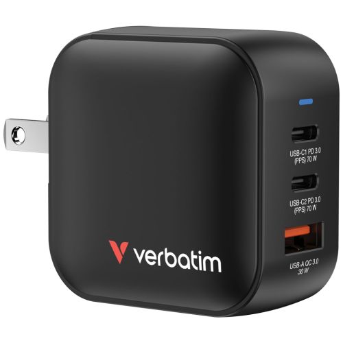 Зарядное устройство Verbatim MiniGaN 70 W 3 ports (2xUSB-C/1xUSB-A) (32229)