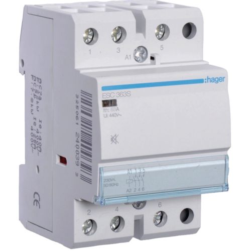 Автоматический выключатель Hager 63 A 230V 3NO (B) (ESC363)