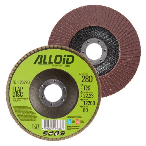 Круг зачистний Alloid торцевий, пелюстковий, 125мм, зерно 280, T27 (FD-125280)