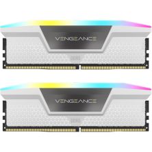 Модуль памяти для компьютера DDR5 32GB (2x16GB) 6400 MHz Vengeance RGB White Corsair (CMH32GX5M2B6400C36W)