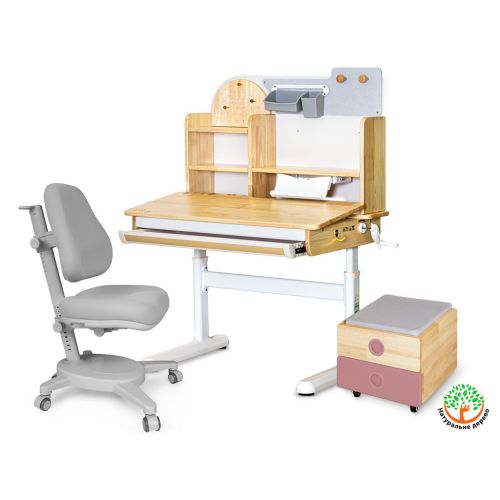 Парта с креслом Mealux Timberdesk S (парта+кресло+тумба) (BD-685 S+ box BD 920-2 PN+Y-110 G)