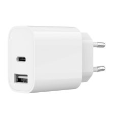 Зарядное устройство Gembird 1xUSB-A+1xUSB-C 5V/2.4A (12W) white (TA-UC-2AC12-01)