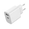 Зарядное устройство Gembird 1xUSB-A+1xUSB-C 5V/2.4A (12W) white (TA-UC-2AC12-01) - Изображение 1