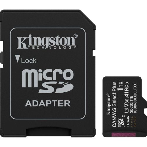 Карта пам'яті Kingston 1TB microSDXC class 10 UHS-I U3 V30 A1 Canvas Select Plus (SDCS3/1TB)