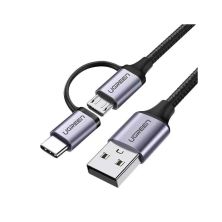 Дата кабель USB 2.0 AM to USB-C + Micro 5P 1.0m 3A US177 black Ugreen (30875) Дата кабель USB 2.0 AM to USB-C + Micro 5P 1.0m 3A US177 black Ugreen (30875)