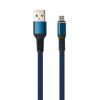 Дата кабель USB 2.0 AM to Micro 5P 1m flat nylon blue Vinga (VCPDCMFNB1B) - Зображення 1