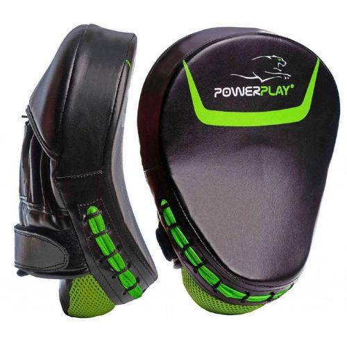 Лапы боксерские PowerPlay 3041 PU Black/Green (PP_3041_Green)