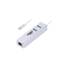 Перехідник Maxxter USB to Gigabit Ethernet, 2 Ports USB 3.0 + microSD/TF card r (NECH-2P-SD-01)