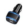Зарядное устройство BOROFONE BZ14 Max dual port ambient light car charger USB-A Black (BZ14B) - Изображение 1