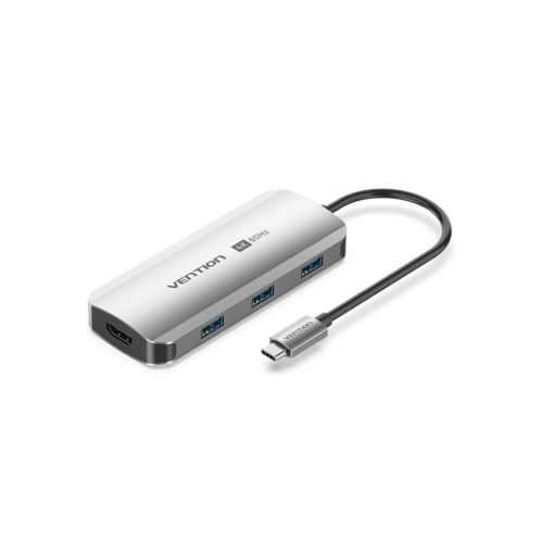 Концентратор Vention USB 3.1 Type-C to HDMI 4K60Hz/USB 3.0x3/PD 100W 5-in-1 (TQDHB)