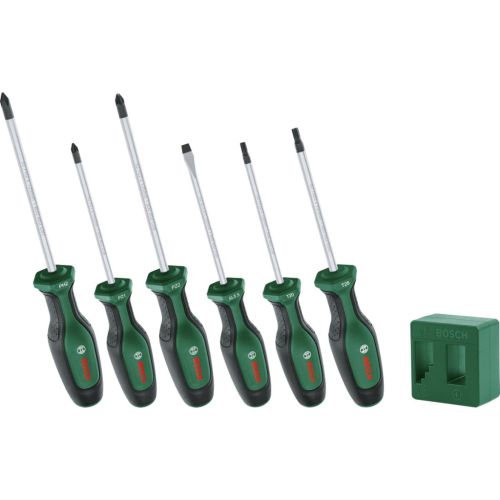 Викрутка Bosch набір 6шт, SL 4 мм, PH2х125 мм, PZ1х100 мм, PZ2х125 мм, Т20х100, Т25х100 (1.600.A02.W7L)