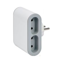 Сетевой разветвитель LEGRAND Стандарт 4х2К бічні розетки 6А Білий/Сірий (049400)