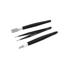 Набір інструментів Bakku BK-7280-A шпателёк,прямой пинцет,скальпель, Blister (BK-7280-A)