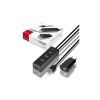 Концентратор AXAGON USB 3.1 to 4xUSB 3.0 1.2m + power adapter + cable USB to Micro 5P black (HUE-S2BP) - Изображение 1