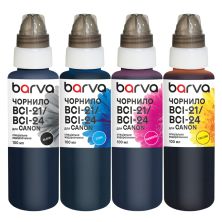 Чорнило Barva Canon BCI-21/BCI-24, 4x100 мл BK/C/M/Y, special, water-soluble (C24-090-MP)