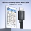 Кабель мультимедийный HDMI M to HDMI M 10.0m 8K60Hz 48Gbps braided Ugreen (95966) - Изображение 1