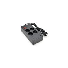 Сетевой фильтр питания Voltronic 4 роз, 4USB 5V-2.4A, 250V/4000W Black (P-EU4U4S-4000W)