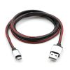 Дата кабель USB 2.0 AM to Micro 5P 1m pu leather black Vinga (VCPDCMLS1BK) - Зображення 1