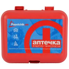 Автомобільна аптечка Poputchik згідно ТУ футляр пластиковий червоний 165х135х65 (02-003-П)