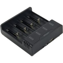 Зарядний пристрій для акумуляторів EnerGenie input:TYPE-C/Micro-USB, AAA/AA/...14650/18650, power bank function (BC-USB-02)