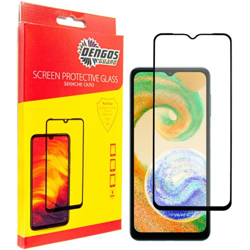 Стекло защитное Dengos Full Glue Samsung Galaxy A04 black frame (TGFG-238)