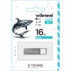 USB флеш накопичувач Wibrand 16GB Shark Silver USB 2.0 (WI2.0/SH16U4S) - Зображення 1