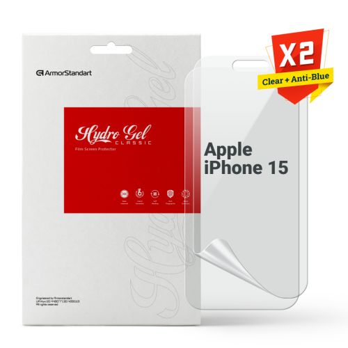 Пленка защитная Armorstandart Kit Clear + Anti-Blue Apple iPhone 15 (ARM80677)