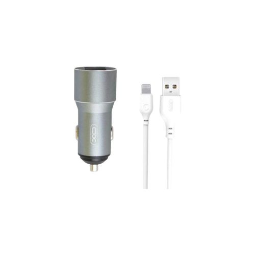 Зарядное устройство XO TZ09 2.4A/2 USB + cable lightning Grey (XO-TZ09L-GR)