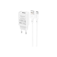 Зарядное устройство BOROFONE BA68A Glacier USB + cable USB to USB-C 10.5W White (6974443385731)