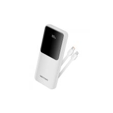 Батарея универсальная Vention 10000mAh 22.5W 3A PD, Built-in USB-C+Lightning Cables, White (FHOW0)
