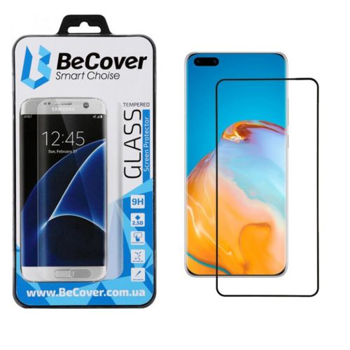 Стекло защитное BeCover Huawei P40 Black (704830)