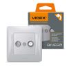 ТВ розетка Videx BINERA TV + SAT кінцева срібний шовк (VF-BNSK2TVSATE-SS) - Зображення 3