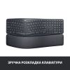 Клавіатура Logitech ERGO K860 Bluetooth/Wireless UA Black (920-010108) - Зображення 1