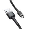 Дата кабель USB 2.0 AM to Micro 5P 0.5m Cafule 2.4A Black-Grey Baseus (CAMKLF-AG1) - Зображення 1