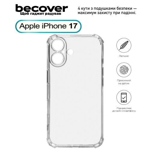 Чохол до мобільного телефона BeCover Anti-Shock Apple iPhone 17 Clear (713793)