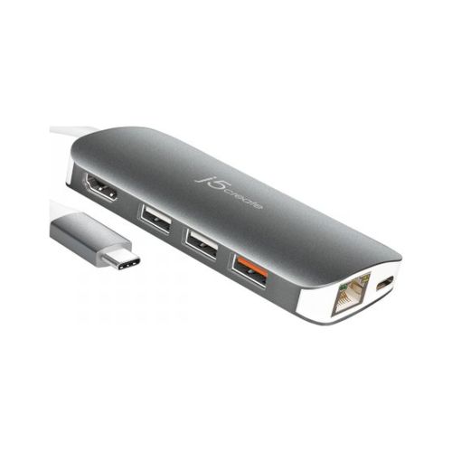 Порт-репликатор J5create Dock-Station USB-C 9-in-1 (хаб/HDMI/PD/картридер) (JCD383-N)