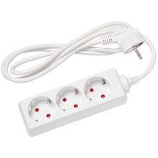 Мережевий подовжувач Delux G3J 1.5м, 3 роз. з заземленням white (90021621)