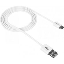 Дата кабель USB 2.0 AM to Micro 5P 1.0m White Canyon (CNE-USBM1W)