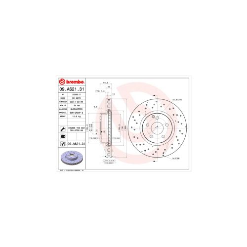 Гальмівний диск Brembo 09.A621.31