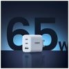 Зарядний пристрій Ugreen 3xUSB 65W (2xType-C+USB QC3.0) Fast Charger White CD275 (90496) - Зображення 1