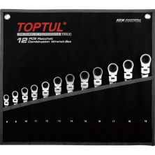 Ключ Toptul с трещоткой и шарниром комбинированный (GPAQ1204)