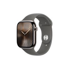 Смарт-годинник Apple Watch Series 10 GPS + Cellular 46mm Natural Titanium Case with Stone Grey Sport Band - M/L (MWYA3QH/A)