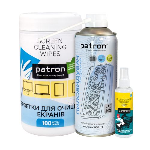 Универсальный чистящий набор Patron Spray f/tech100ml F3-009 +wipesF3-059+sp.dusterF3-020 (CS-PN-BUNDL-7)