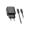 Зарядний пристрій HOCO CS23A USB-C PD30W + 1xUSB QC3.0 + cable USB-C to USB-C black (6942007609968) - Зображення 1
