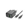 Зарядний пристрій HOCO CS23A USB-C PD30W + 1xUSB QC3.0 + cable USB-C to USB-C black (6942007609968) - Зображення 2