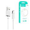 Дата кабель USB 2.0 AM to USB-C 1.0m 2.4A white Denmen (D22T-WH) - Зображення 1