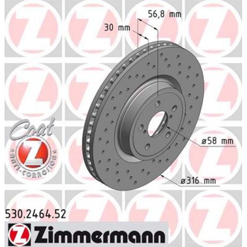 Тормозной диск ZIMMERMANN 530.2464.52