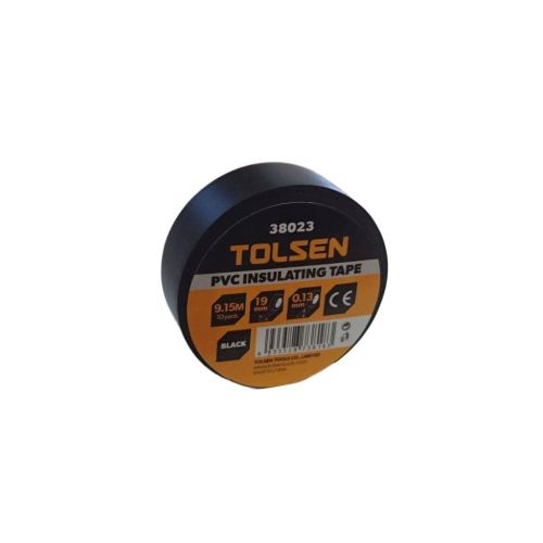 Ізоляційна стрічка Tolsen 19 мм х 9.2 м чорна 0.13 мм (38023)
