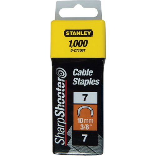 Скобы для строительного степлера Stanley CABLE, тип 7, L=10мм, полукруглые, 1000шт. (1-CT106T)